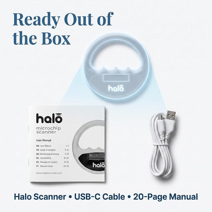 Halo Microchip Scanner, White