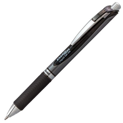 Pentel EnerGel RTX Retractable Liquid Gel Pen, Bold Line, Metal Tip, Black Ink 3pk (BL80BP3A)