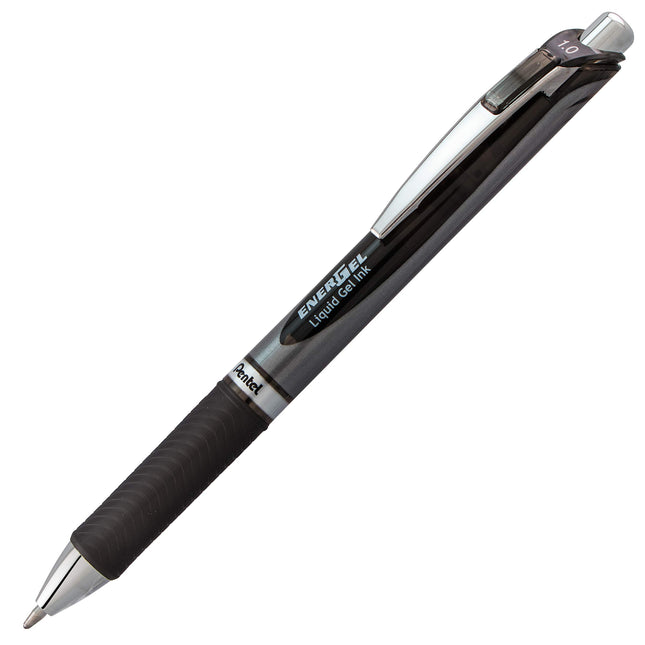 Pentel EnerGel RTX Retractable Liquid Gel Pen, Bold Line, Metal Tip, Black Ink 3pk (BL80BP3A)