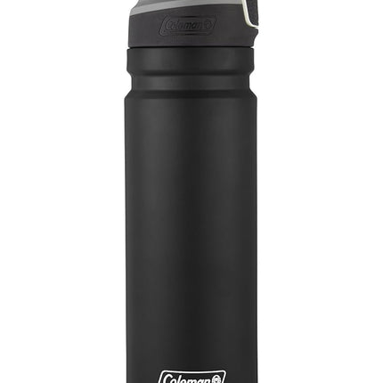 Botella de agua Coleman FreeFlow AutoSeal de acero inoxidable, 710 ml, Negra