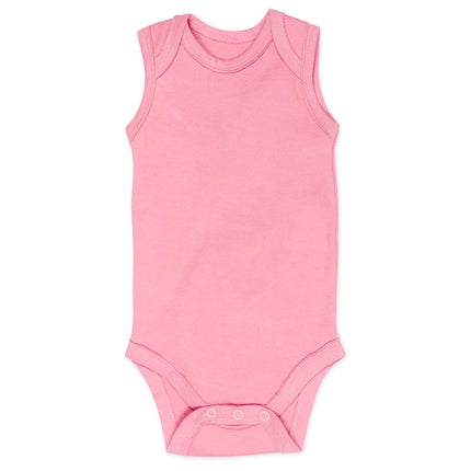 HonestBaby Unisex Baby 100% Organic Cotton Sleeveless One-Piece Bodysuits, 5-Pack Pink Ombre, Newborn