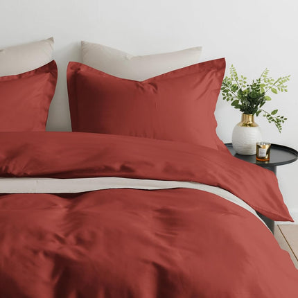 Elegant Comfort Luxury 3-Piece Duvet Cover Set - 1500 Premium Hotel Quality Microfiber Hotel Collection - Comforter Cover with Button Closure and Shams, Full/Queen, Rust