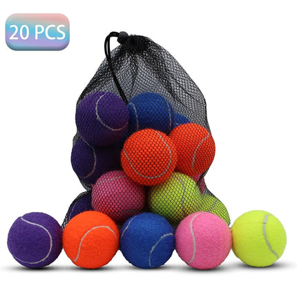 SHYUJAJIE Tennis Balls, 20 Pack Training Tennis Balls,High Elasticity Practice Tennis Balls for Beginner, Exercise Playing Balls for Pet Dog (Multicolour)