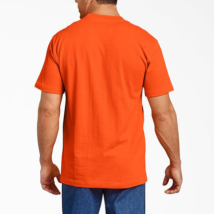 Dickies Men's Heavyweight Crew Neck Short Sleeve Tee T-Shirt, Bright Orange, XXL