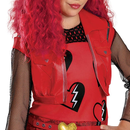 Descendants Red Costume for Kids, Official Disney Descendants The Rise of Red Costume Jumpsuit, Wig not Included, Child Size (10-12)