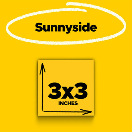 Post-it Super Sticky Notes, 3x3 in, 5 Pads, 2X The Sticking Power, Electric Yellow, Recyclable(654-5SSY)