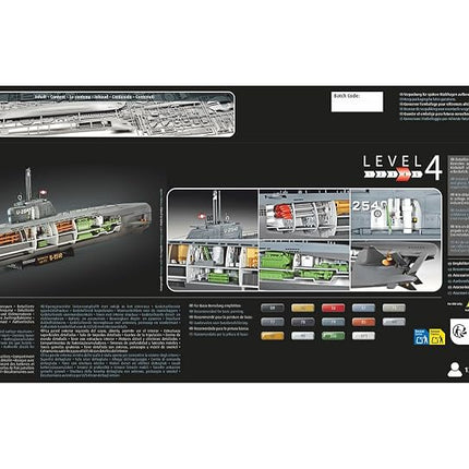 Revell 05078 German U-Boot Type XXI with Interior1:144 Scale - Unbuilt/Unpainted Plastic Model Kit
