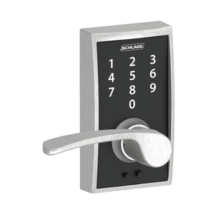 Schlage Touch Century Lock with Merano Lever (Satin Chrome) FE695 CEN 626 MER