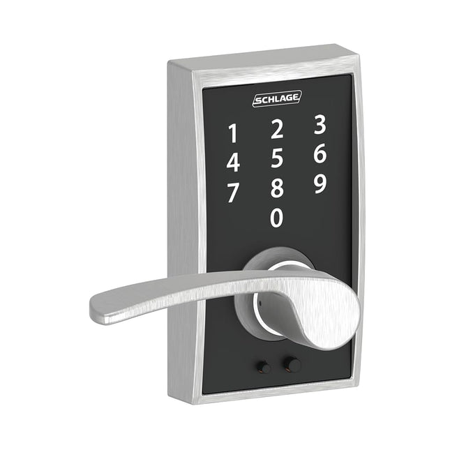Schlage Touch Century Lock with Merano Lever (Satin Chrome) FE695 CEN 626 MER