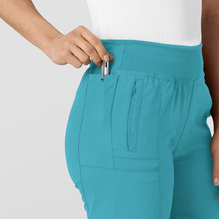 WonderWink 5555ATEALXL W123 Women's Comfort Waist Cargo Jogger Pant, Teal Blue, Standard-XL Size