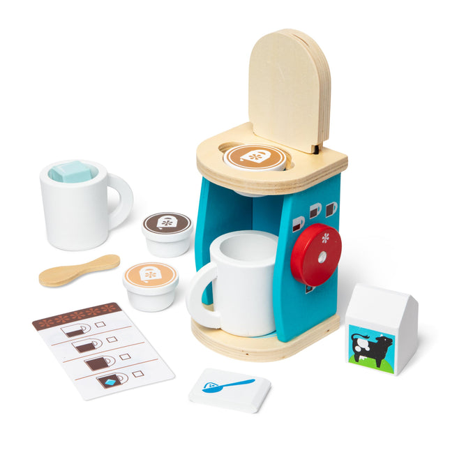 Melissa & Doug 11-Piece Brew and Serve Wooden Coff