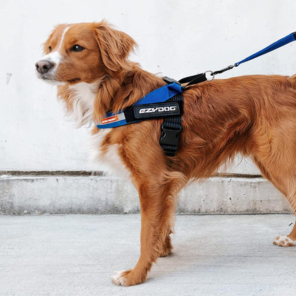 EzyDog Express Harness - Comfortable Dog Harness for Small, Medium and Large Dogs, Easy to Fit, Padded, Reflective (XL, Black)