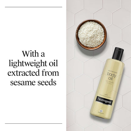 Neutrogena Lightweight Body Oil for Dry Skin, Sheer Moisturizer in Light Sesame Formula, 16 fl. oz