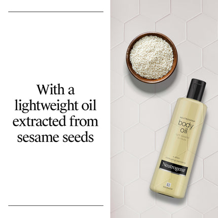 Neutrogena Lightweight Body Oil for Dry Skin, Sheer Moisturizer in Light Sesame Formula, 16 fl. oz