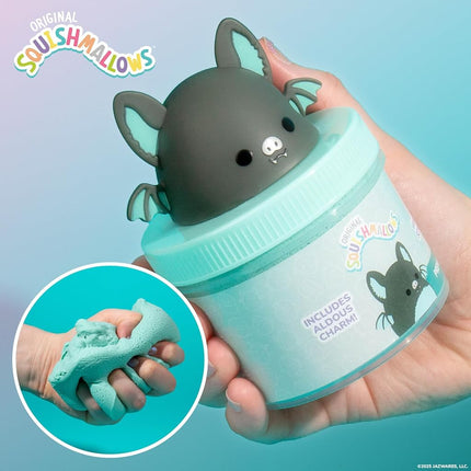 Original Squishmallows Aldous The Fruit Bat Premium Cloud Slime, Vanilla-Scented, 8 oz., Storage Container with Figurine Topper, Rubber Charm, Goodie Bags Stuffers, Kids Party Favors, Sensory Toy