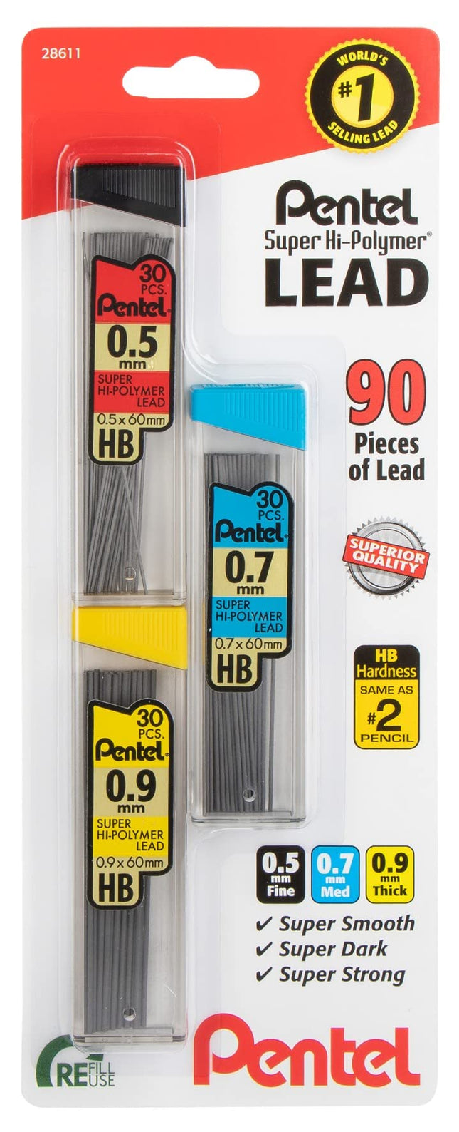 Pentel Super Hi-Polymer Mechanical Pencil Lead Ref