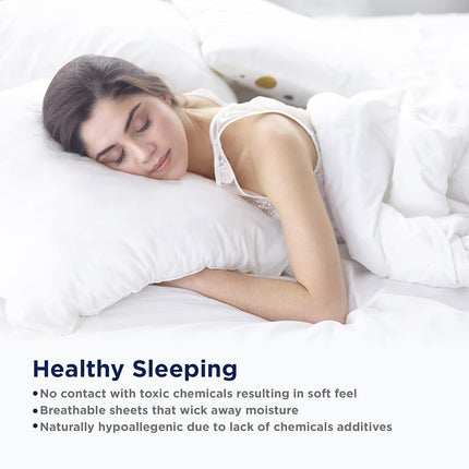 LANE LINEN 100% Organic Cotton Pre Washed Extra Long Twin Sheets Low Pill Fade Resistant Macine Wash Naturally Temperature Regulating Printed Cotton Sheets Twin XL Bed Sheets- Polka Dot Blue