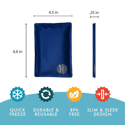 Fit & Fresh 10300FF Soft Cool, lot de 2 accumulateurs de froid souples pour sacs à déjeuner et glacières, motif tissé marine et bleu, 12,06 cm x 0,63 cm x 19,05 cm