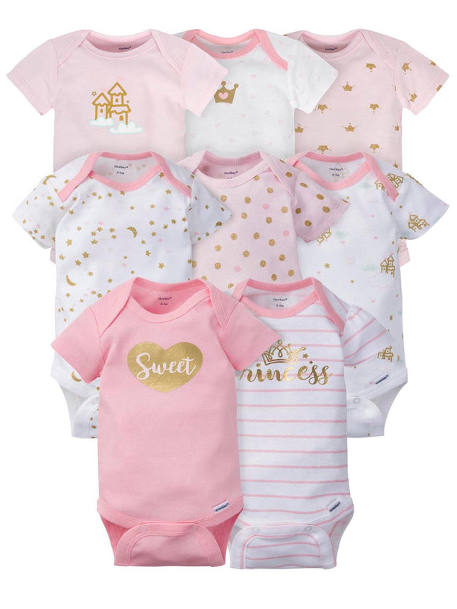Gerber baby-girls 8-pack Short Sleeve Onesies Body