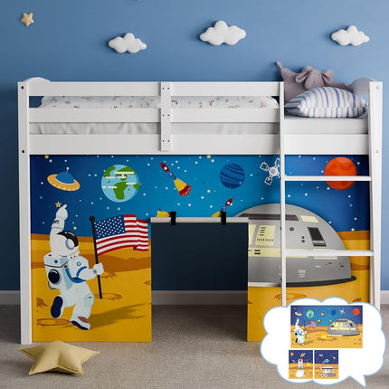 YRDKB Astronaut Bunk Bed Curtains - 33H Premium an