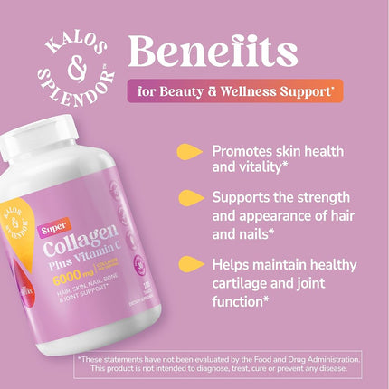 21st Century Super Collagen Plus Vitamin C Supplements, 180 Count
