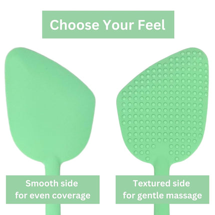 Bendable Lotion Applicator for Back & Body (Microfiber Mitt Included) - Sunscreen, Self Tanner, Medication, Body Lotion Applicator for Back (Mint Green)