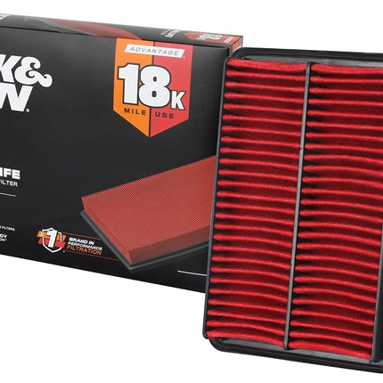 K&N Engine Air Filter: Long Life 18,000 Mile Repla