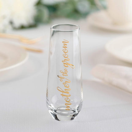 Lillian Rose G116 MG Mother of Groom Stemless Champagne Wedding Toasting Glass, 2x2x5.75, Gold