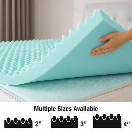 DMI Foam Mattress Topper, Egg Crate Foam Pad, Mattress Pad and Bed Topper for Support, Air Circulation, Pressure Relief and Weight Distribution, Hospital Size Mattress, 33 x 72 x 4