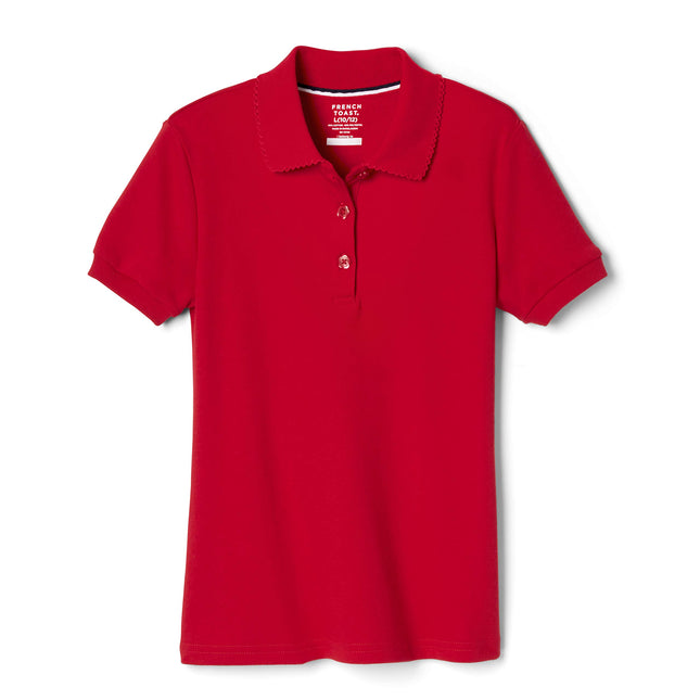 French Toast Plus Girls Short Sleeve Picot Collar 