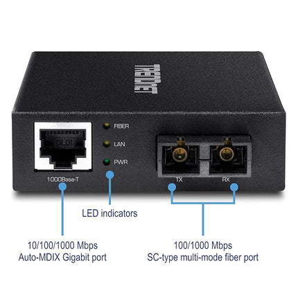TRENDnet tfc-gmsc Convertisseur de Fibre multimode type SC, Noir