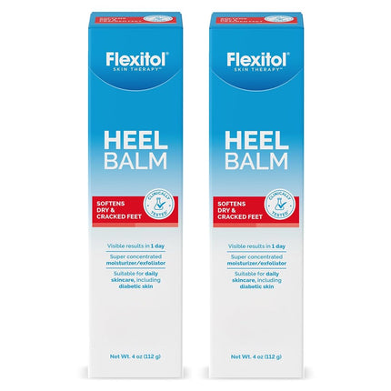 Flexitol Baume Talon, Tube de 113 g, Lot de 2, Crème Hydratante Riche et Exfoliante pour les Pieds et les Talons Rugueux, Secs et Gerçés