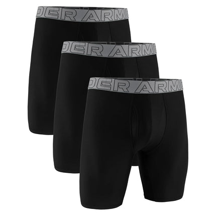 Caleçon long de performance Under Armour Tech pour homme, multipack, entrejambe 22,8 cm, confort toute la journée, Noir/Acier avec Castlerock, 3XL