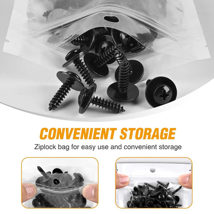 GOOACC 50pcs Splash Shield General Purpose Phillips Truss Head Sems Screw for Honda Acura BMW Fender Liner Bumper Cover Screws 90114-SE0-000 90114-SZ3-000 M4.8-1.61x19mm
