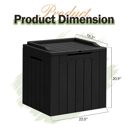 Greesum 31 Gallon Resin Deck Box All Weather Outdoor Storage Boxes for Patio Furniture Set,Outdoor Toys,Garden Tools,Black