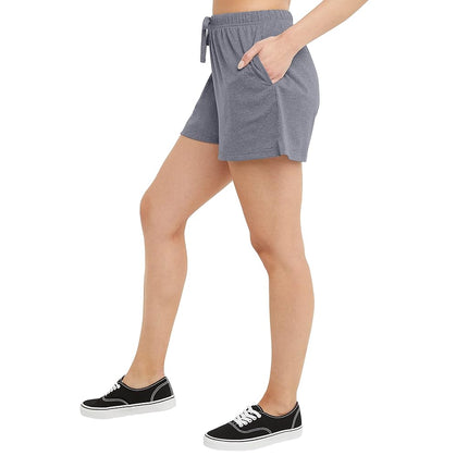 Hanes Women's Originals Tri-Blend Pockets, Lightweight Jersey Shorts, 2.5", Plus Sizes Casual, Athletic Navy Pe Heather, M
