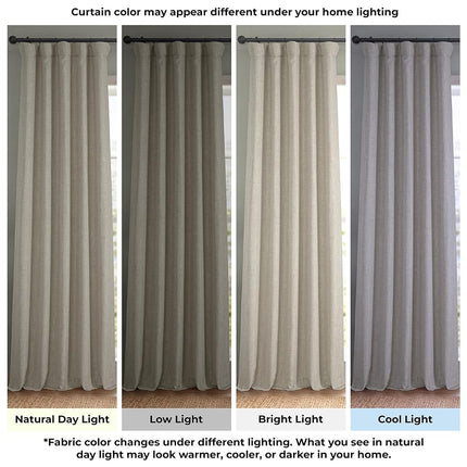 HPD Half Price Drapes Cortinas Opacas de Lino Sintético - Cortinas de Lino de Lujo de 96 Pulgadas de Largo para Dormitorio y Sala de Estar (1 Panel), 50W X 96L, Avena