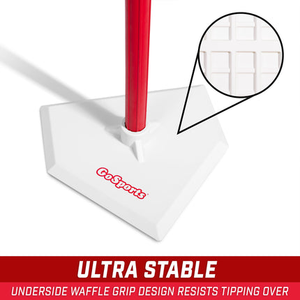GoSports Baseball & Softball Batting Tee - Adjustable Rubber Hitting Tee for All Leagues and Skill Levels