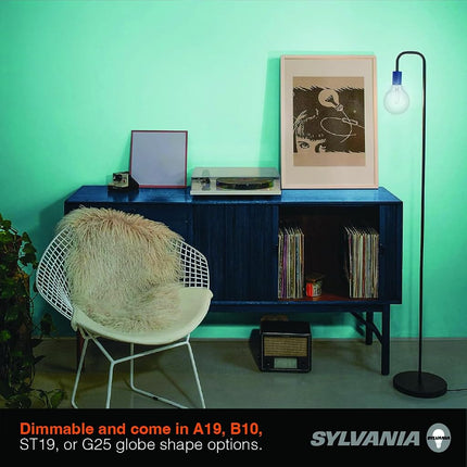 SYLVANIA G25 Clear Globe LED White Filament Bulb, 3.5W, Dimmable, 300 LMS, Medium Base, 2700K, Soft White - 2 Pack (42254)