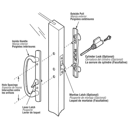 Prime-Line Products C 1283 Sliding Door Handle Set, Brass