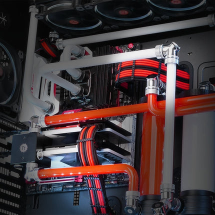 Thermaltake TtMod Kit de câbles d'alimentation gainés ATX/EPS/PCI-E 8 broches/PCI-E 6 broches avec peignes, rouge/noir AC-033-CN1NAN-A1