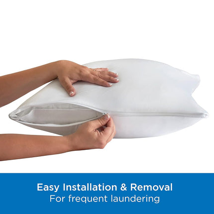 Aller-Ease Maximum Allergy Pillow Protector, King, Polyester Nylon, White