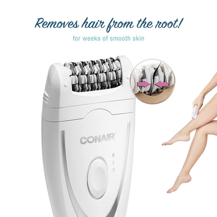 Depiladora de cuerpo completo Conair y depilación para mujeres, sin cable/recargable, perfecta para todo el cuerpo
