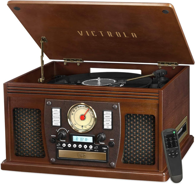Victrola Nostalgic Aviator Wood 8-in-1 Bluetooth T