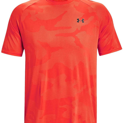 Under Armour Men's Tech 2.0 5c Short Sleeve T-Shirt, Jacquard Dark Orange / Black, S