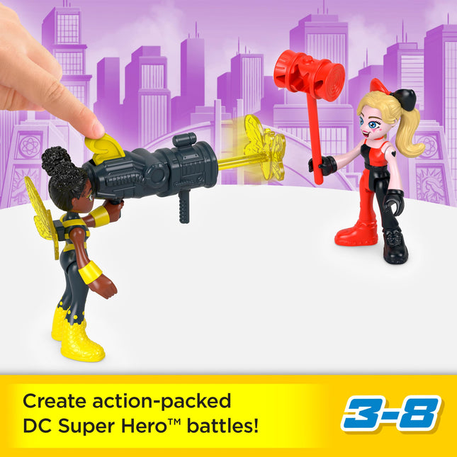 Fisher-Price Imaginext DC Super Friends Coffret Figurines Les Rivales avec Wonder Woman, Bumble Bee, Harley Quinn et Poison Ivy pour Enfants de 3 Ans et Plus