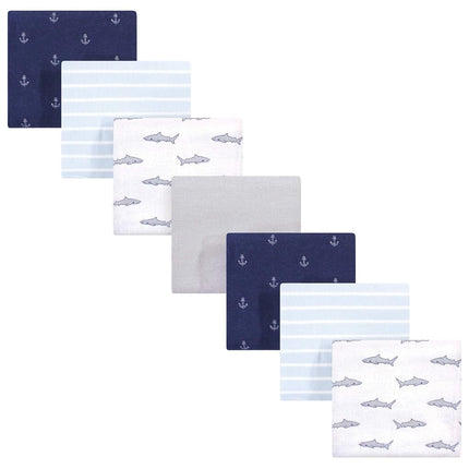 Hudson Baby Lot de couvertures d'emmaillotage en flanelle de coton unisexe pour bébé, motif requin, taille unique