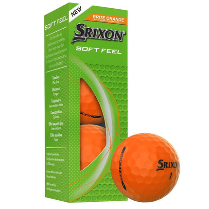 Srixon SOFT FEEL BRITE, High visibility, ultra-soft feel golf balls, Orange