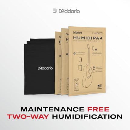D'Addario Humidipak Guitar Absorb Kit, Two-Way Case Humidity Control System