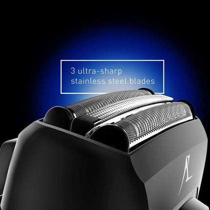 Afeitadora húmeda y seca híbrida Panasonic, recortadora y perfiladora con dos accesorios de recorte ajustables, recortadora de precisión emergente y tecnología de sensor de afeitado – Maquinilla de afeitar inalámbrica para hombres - ES-LL41-K (Negro)